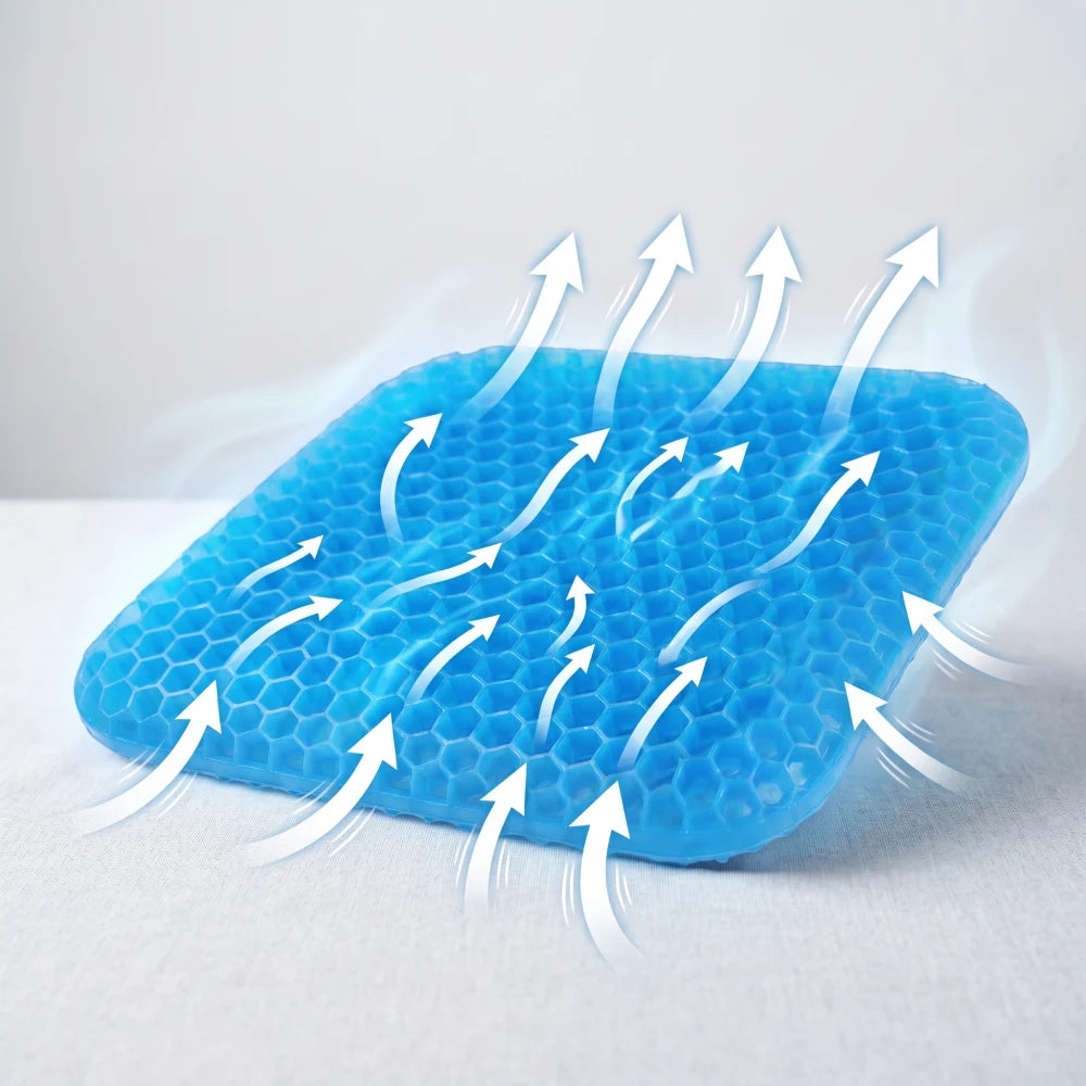 Open gel cells flexing outward with arrows showing space for the material to move