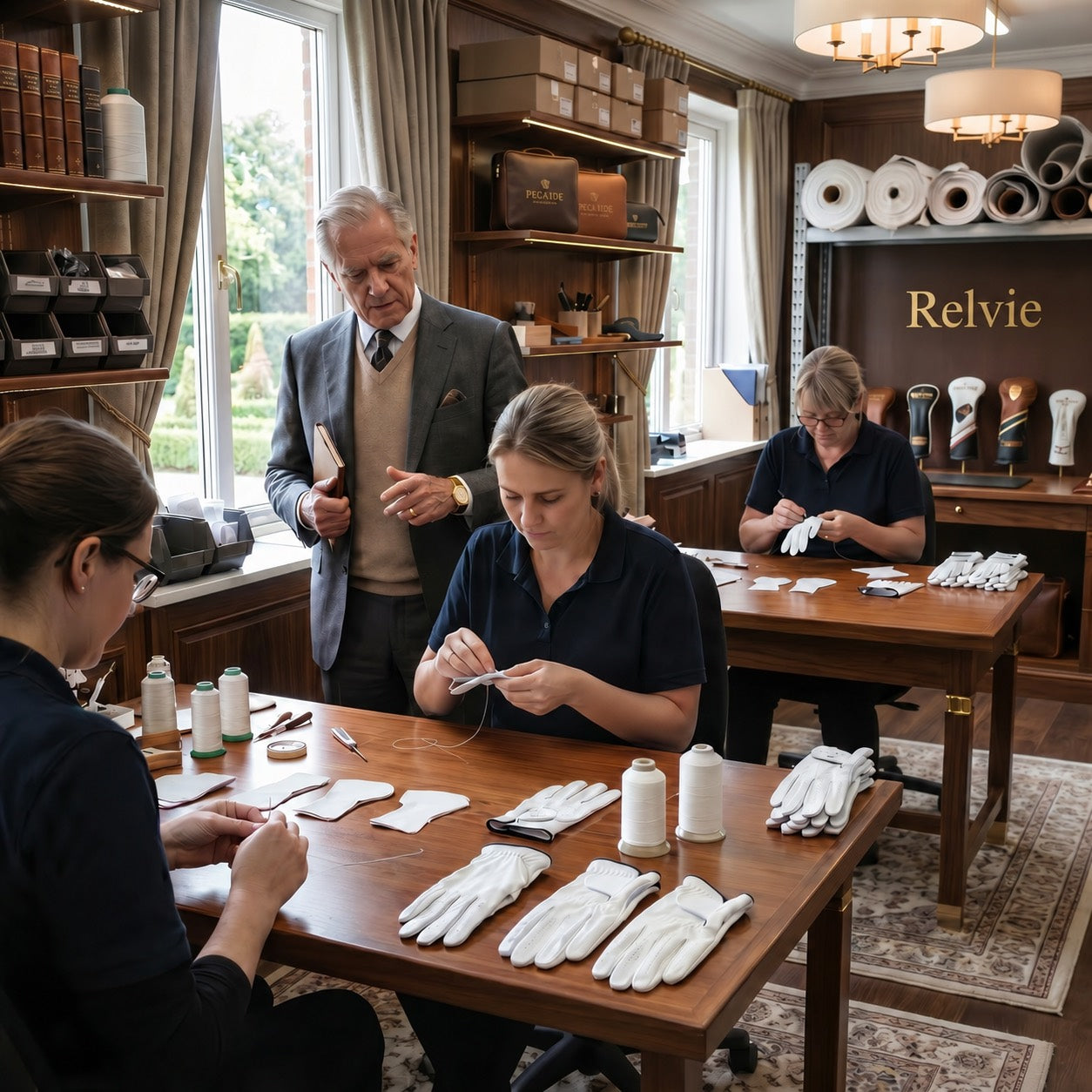 Genuine cabretta leather, selected by hand