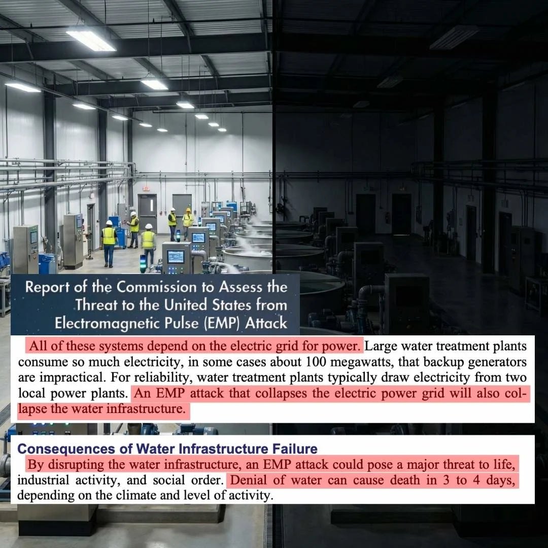 News-style graphic on grid and infrastructure failures