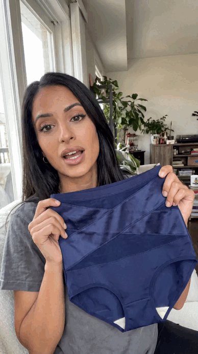 Real customer with the navy Relvie Sculpt Brief