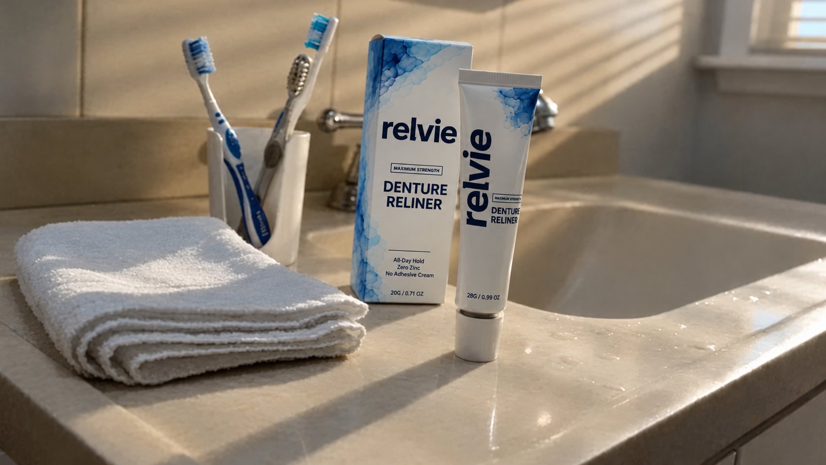 Peaceful morning bathroom routine