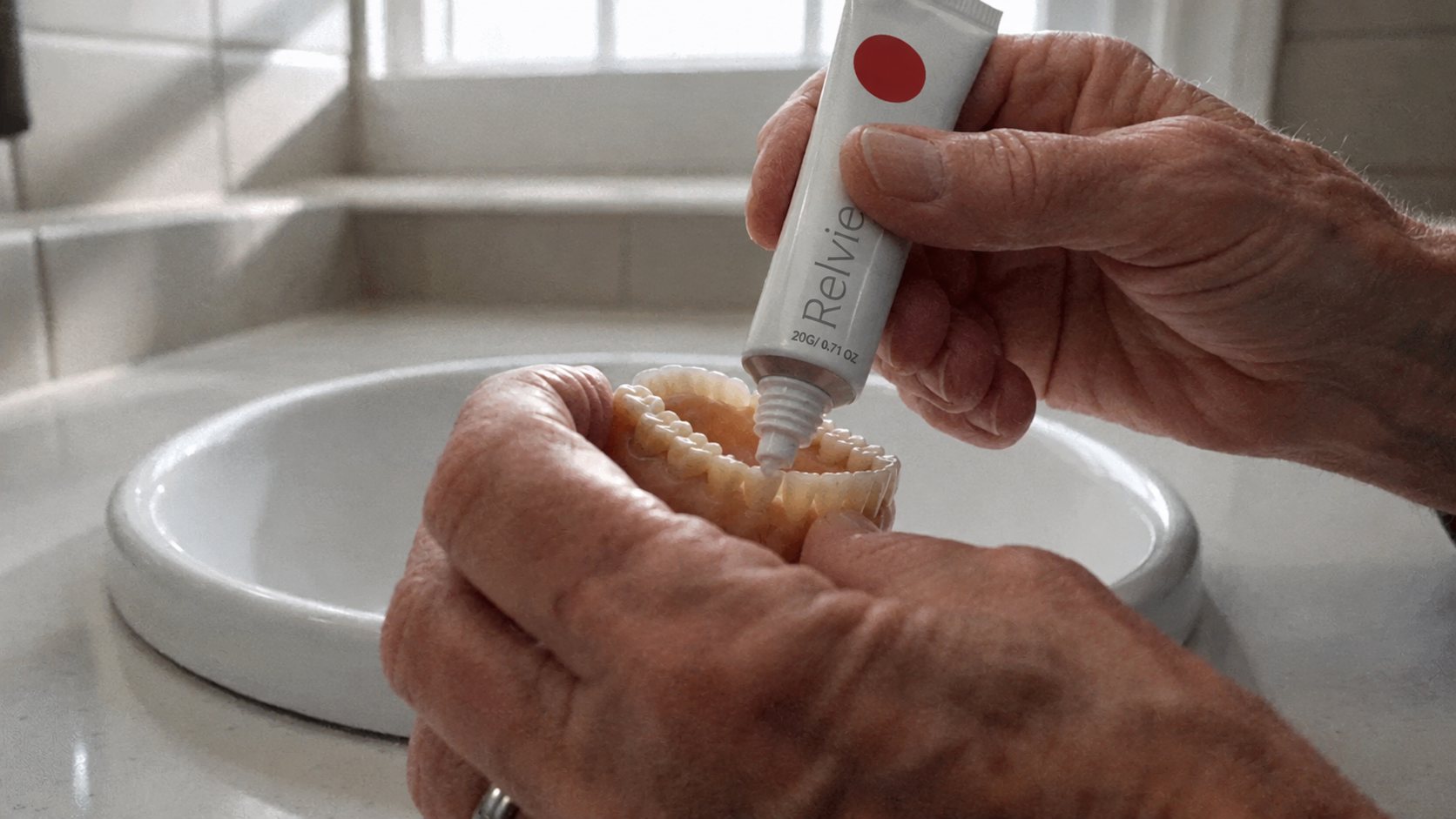 Relvie applied to denture